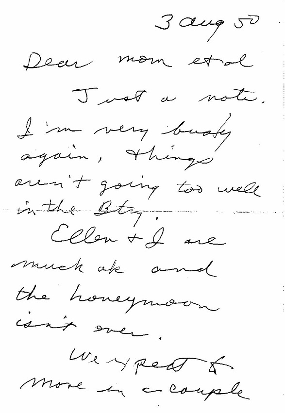 Image of p1 of a 1950 letter from Henry Goodrich Thompson to his mother, Jessica HOYT Thompson