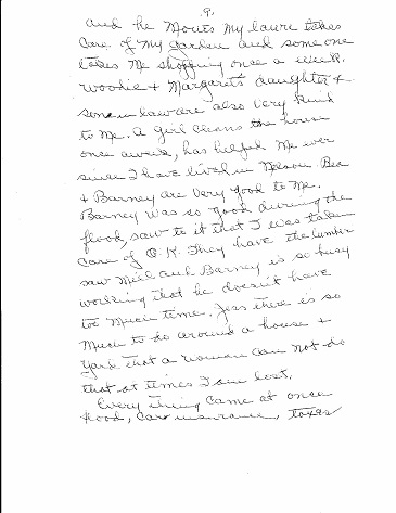 Image of p9 of a 1972 letter from Lillian LOSEY Preston to Jessica HOYT Thompson