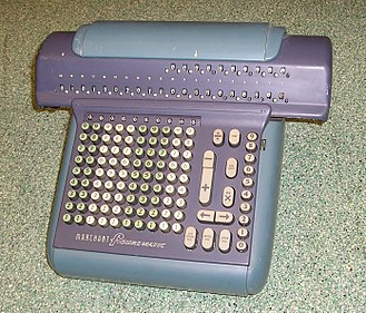 Photo of Marchant Figurematic, the
                leading electromechanical scientific calculator